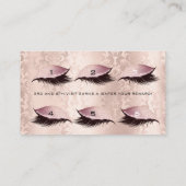 Loyalty Kaart 6 Beauty Salon Lashes Damask Pink Lu (Achterkant)