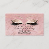 Loyalty Kaart 6 Beauty Salon Lashes Glitter Marble (Voorkant)