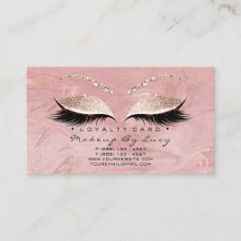 Loyalty Kaart 6 Beauty Salon Lashes Glitter Marble