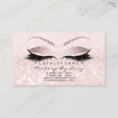 Loyalty Kaart 6 Beauty Salon Lashes Glitter Pink (Voorkant)