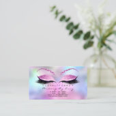 Loyalty Kaart 6 Beauty Salon Lashes Glitter Pink (Staand voorkant)