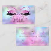 Loyalty Kaart 6 Beauty Salon Lashes Glitter Pink (Voorkant / Achterkant)