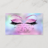 Loyalty Kaart 6 Beauty Salon Lashes Glitter Pink (Voorkant)