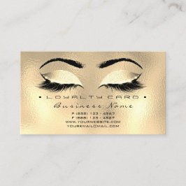 Loyalty Kaart 6 Beauty Salon Lashes Gold Browns Wa