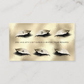 Loyalty Kaart 6 Beauty Salon Lashes Gold Glass Eye (Achterkant)