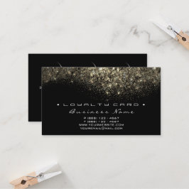 Loyalty Kaart 6 Beauty Salon Lashes Gold Glitter