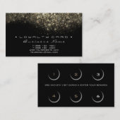 Loyalty Kaart 6 Beauty Salon Lashes Gold Glitter (Voorkant / Achterkant)