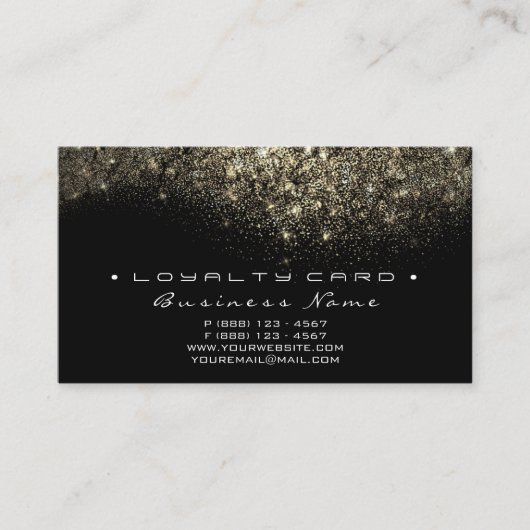 Loyalty Kaart 6 Beauty Salon Lashes Gold Glitter (Voorkant)