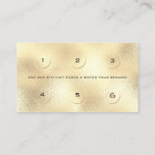 Loyalty Kaart 6 Beauty Salon Lashes Gold Glitter (Achterkant)