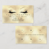 Loyalty Kaart 6 Beauty Salon Lashes Gold Glitter V (Voorkant / Achterkant)