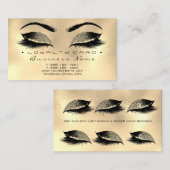 Loyalty Kaart 6 Beauty Salon Lashes Gold Lux Waxin (Voorkant / Achterkant)