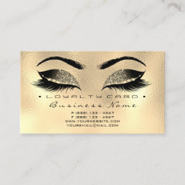Loyalty Kaart 6 Beauty Salon Lashes Gold Lux Waxin