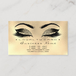 Loyalty Kaart 6 Beauty Salon Lashes Gold Wax Brown