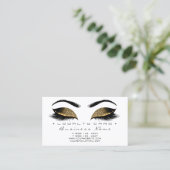 Loyalty Kaart 6 Beauty Salon Lashes Gold White Wax (Staand voorkant)