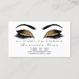 Loyalty Kaart 6 Beauty Salon Lashes Gold White Wax