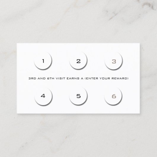 Loyalty Kaart 6 Beauty Salon Lashes Gold White Wax (Achterkant)