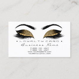 Loyalty Kaart 6 Beauty Salon Lashes Gold White Wax