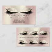 Loyalty Kaart 6 Beauty Salon Lashes Ivory Pink Eye (Voorkant / Achterkant)