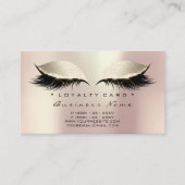 Loyalty Kaart 6 Beauty Salon Lashes Ivory Pink Eye (Voorkant)