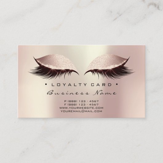 Loyalty Kaart 6 Beauty Salon Lashes Makeup Artist (Voorkant)