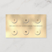 Loyalty Kaart 6 Beauty Salon Lashes Makeup Gold (Achterkant)