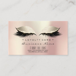 Loyalty Kaart 6 Beauty Salon Lashes Makeup Ivory