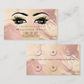 Loyalty Kaart 6 Beauty Salon Lashes Makeup Marble (Voorkant / Achterkant)