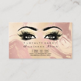 Loyalty Kaart 6 Beauty Salon Lashes Makeup Marble