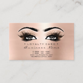 Loyalty Kaart 6 Beauty Salon Lashes Makeup Roos