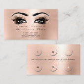 Loyalty Kaart 6 Beauty Salon Lashes Makeup Roos (Voorkant / Achterkant)