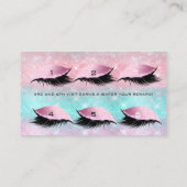 Loyalty Kaart 6 Beauty Salon Lashes Pink Ocean Blu (Achterkant)