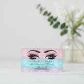 Loyalty Kaart 6 Beauty Salon Lashes Pink Ocean Blu (Staand voorkant)