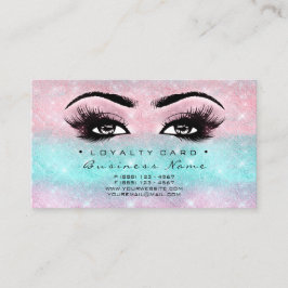 Loyalty Kaart 6 Beauty Salon Lashes Pink Ocean Blu