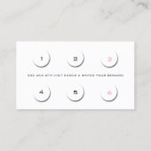 Loyalty Kaart 6 Beauty Salon Lashes Pink White Wax (Achterkant)