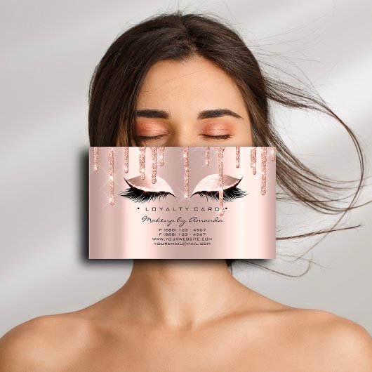 Loyalty Kaart 6 Beauty Salon Lashes Roos Gold Driv
