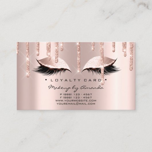 Loyalty Kaart 6 Beauty Salon Lashes Roos Gold Driv (Voorkant)