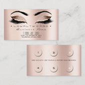 Loyalty Kaart 6 Beauty Salon Lashes Roos Gold Glam (Voorkant / Achterkant)