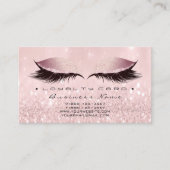 Loyalty Kaart 6 Beauty Salon Lashes Roos Roze Glam (Voorkant)