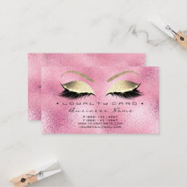 Loyalty Kaart 6 Beauty Salon Lashes Roze Glass