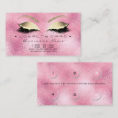 Loyalty Kaart 6 Beauty Salon Lashes Roze Glass (Voorkant / Achterkant)
