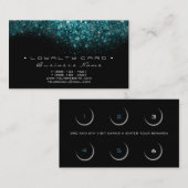 Loyalty Kaart 6 Beauty Salon Lashes Turquoise Blue (Voorkant / Achterkant)