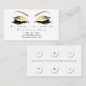 Loyalty Kaart 6 Beauty Salon Lashes White Glam Gol (Voorkant / Achterkant)