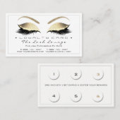 Loyalty Kaart 6 Beauty Salon Lashes White Gold Bla (Voorkant / Achterkant)