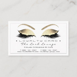 Loyalty Kaart 6 Beauty Salon Lashes White Gold Bla