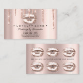 Loyalty Kaart 6 Beauty Salon Makeup Artiest Lips (Voorkant / Achterkant)