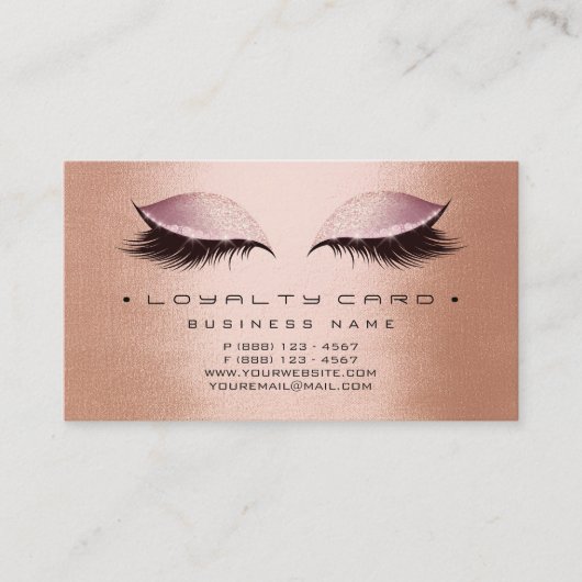 Loyalty Kaart 6 Beauty Salon Makeup Copper Roos Go (Voorkant)