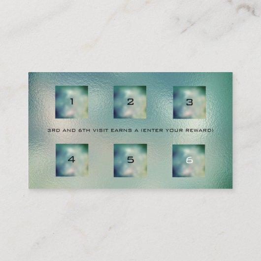 Loyalty Kaart 6 Beauty Salon Makeup Glass Aqua (Achterkant)