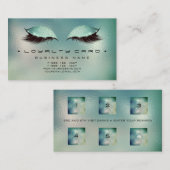 Loyalty Kaart 6 Beauty Salon Makeup Glass Aqua (Voorkant / Achterkant)