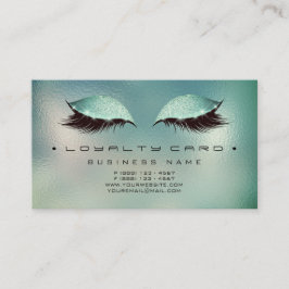 Loyalty Kaart 6 Beauty Salon Makeup Glass Aqua