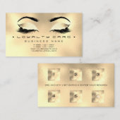 Loyalty Kaart 6 Beauty Salon Makeup Glass Eyebrown (Voorkant / Achterkant)